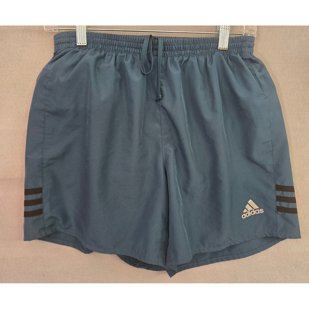 Adidas Response Running Shorts Mens Medium Blue Teal Copper Logo Zipper Pocket